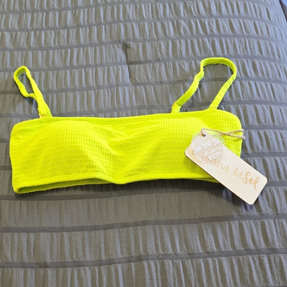 Neon Yellow Bikini Top Xs Nwt - Picture 1 of 4